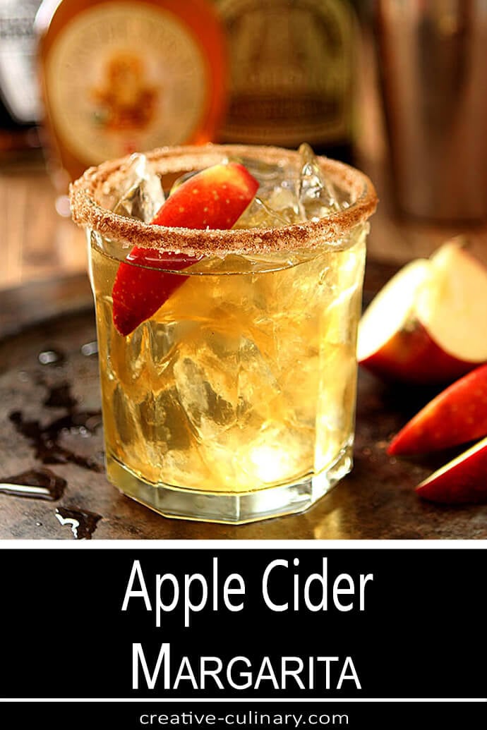 Apple Cider Margarita with Apple Slice Garnish