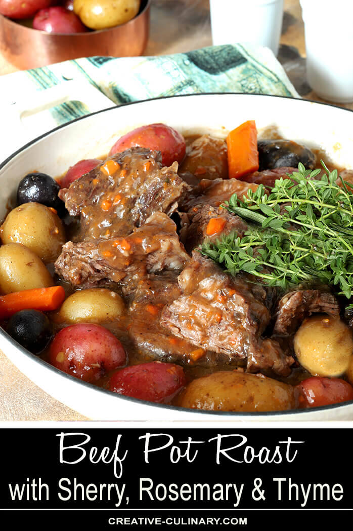 Sherry Pot Roast with Sherry, Rosemary, and Thyme