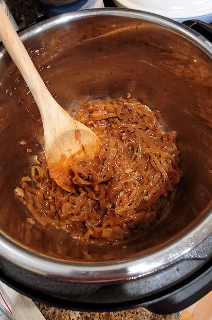 Final Step of Caramelized Onions in the Instant Pot