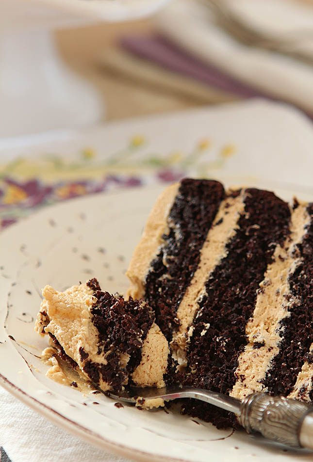 Espresso Chocolate Cake with Peanut Butter Frosting Espresso Chocolate Cake with Peanut Butter Frosting