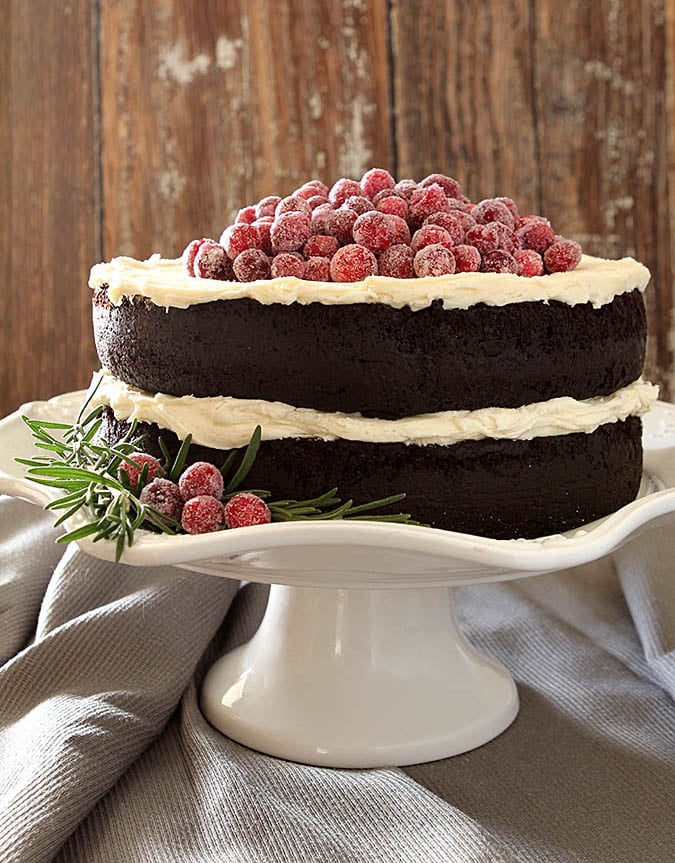 Red Wine Chocolate Cake with Sugared Cranberries Red Wine Chocolate Cake with Sugared Cranberries