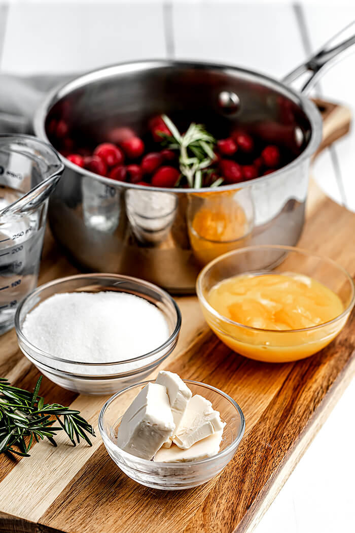 Egg Yolks, Sugar, Butter, and Cranberries for Cranberry Curd