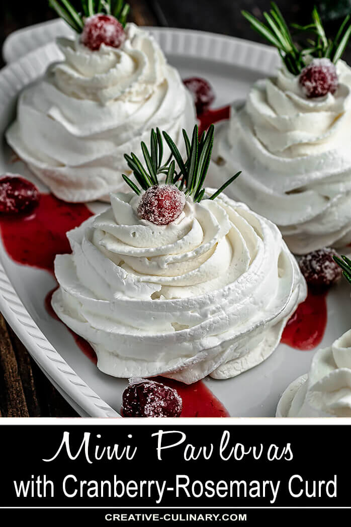 Mini Pavlovas with Cranberry Curd and Whipped Cream