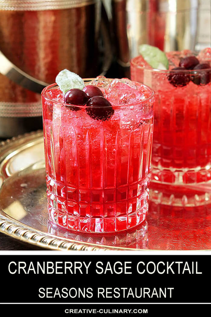 Cranberry Sage Cocktails Served on a Silver Tray