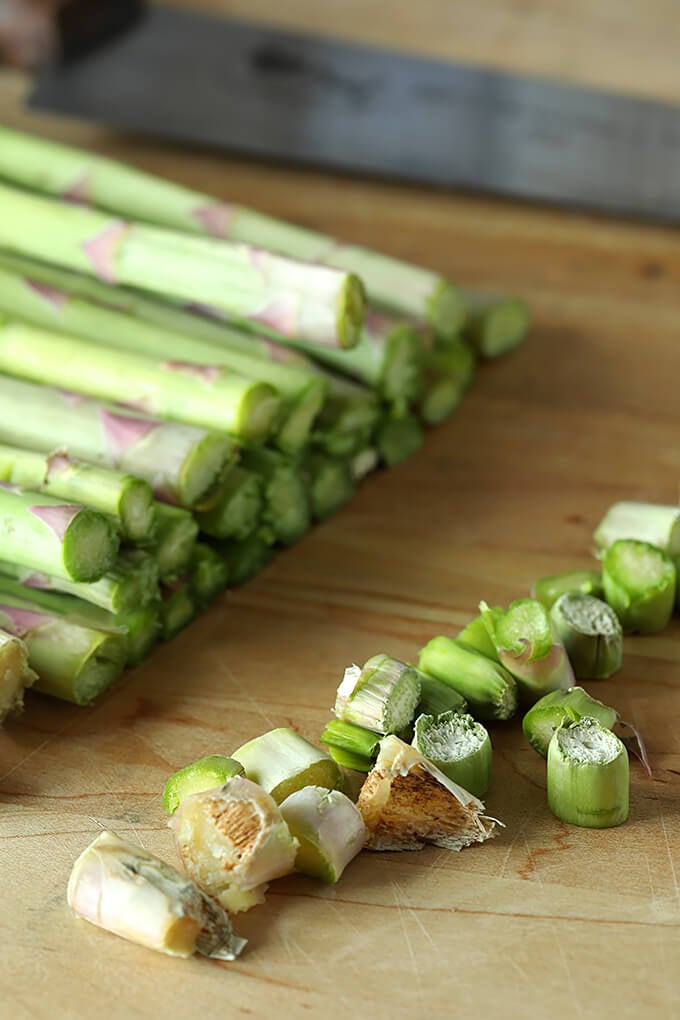 Fresh Asparagus with Dried Ends Cut Off