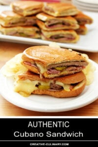 Cubano Sandwich on White Plate