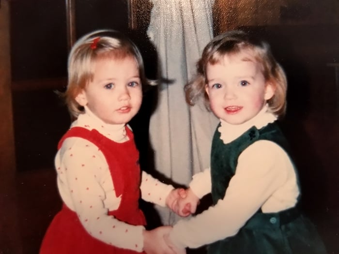 Two Toddlers, Emily and Kim, Holding Hands