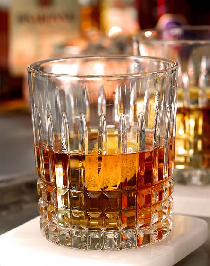 The French Connection Cocktail Served in a Lowball Glass and Garnished with a Lemon Twist