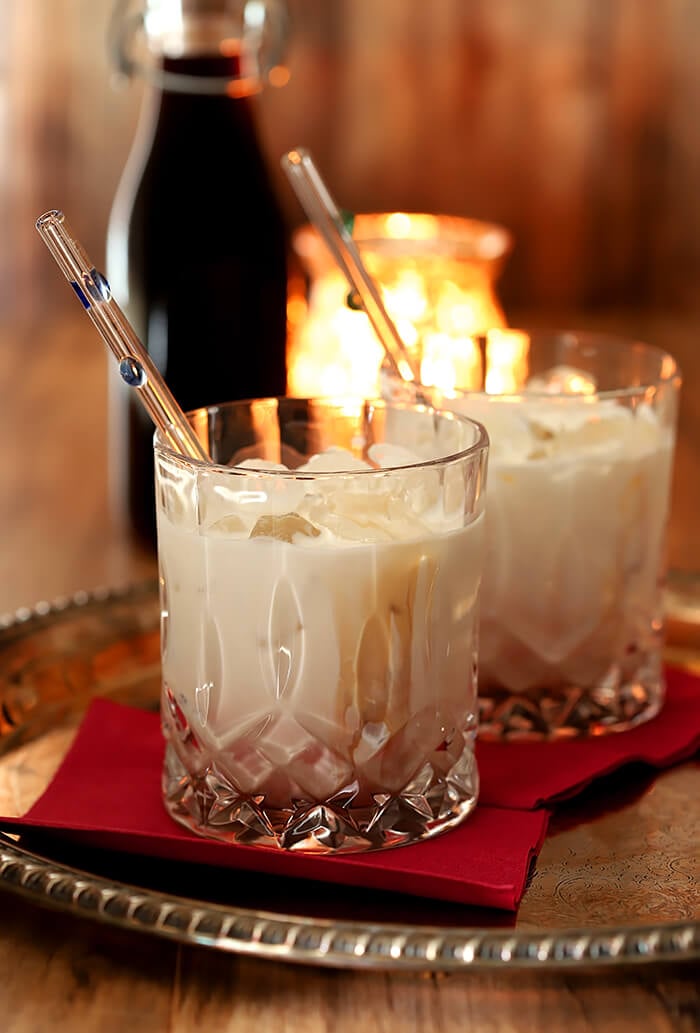 Homemade Coffee Liqueur Served as Kahlua and Cream