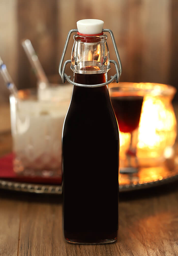Homemade Coffee Liqueur Packaged in a Bottle for Storing