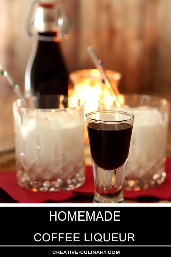 Homemade Coffee Liqueur Served in a Liqueur Glass