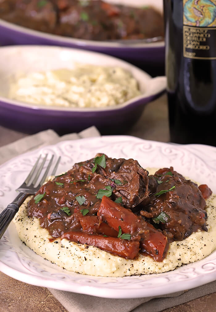Italian Pot Roast (Stracotto) and Parmesan Polenta