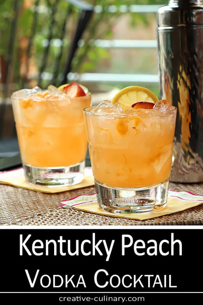 Kentucky Peach Vodka Cocktail in a Highball Glass