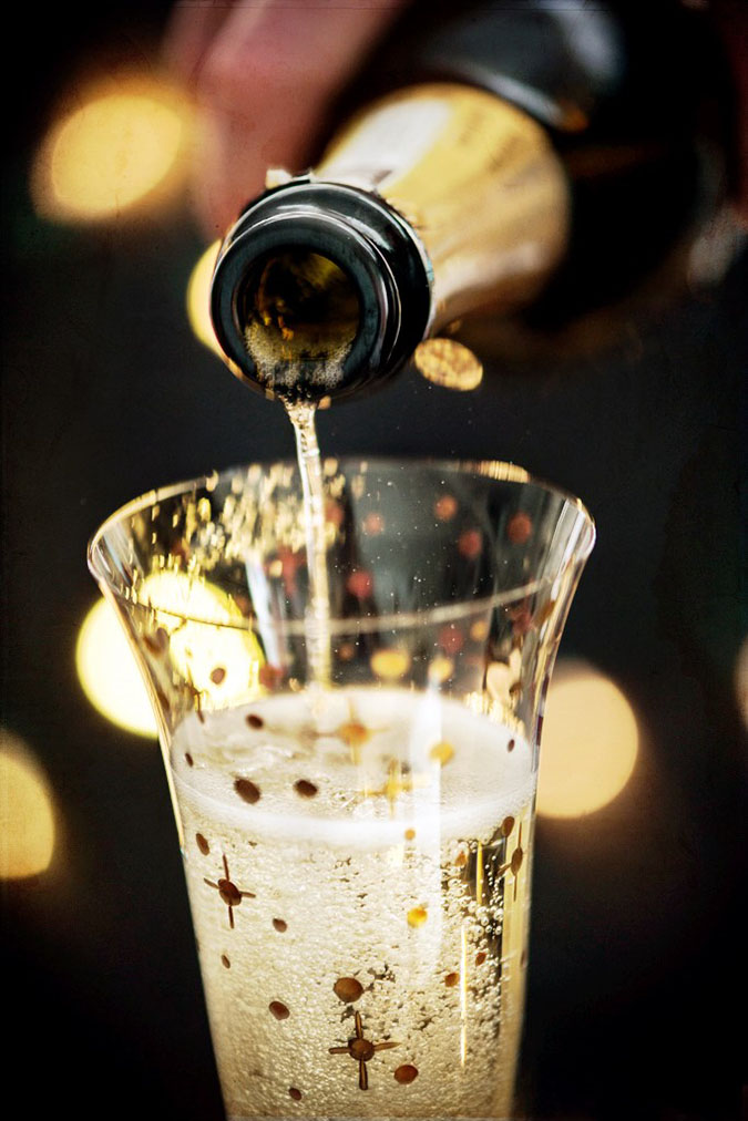 Kir Royale Champagne Cocktail Kir Royale Champagne Cocktail as Champagne is Poured into Glass