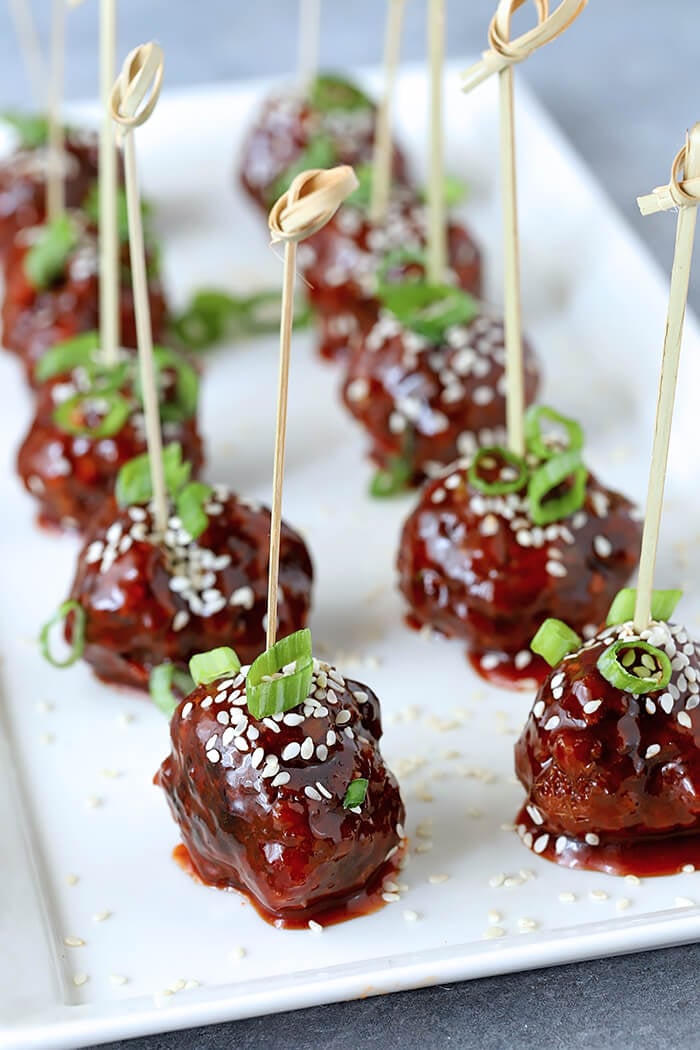Korean Meatballs with Gochujang Glaze