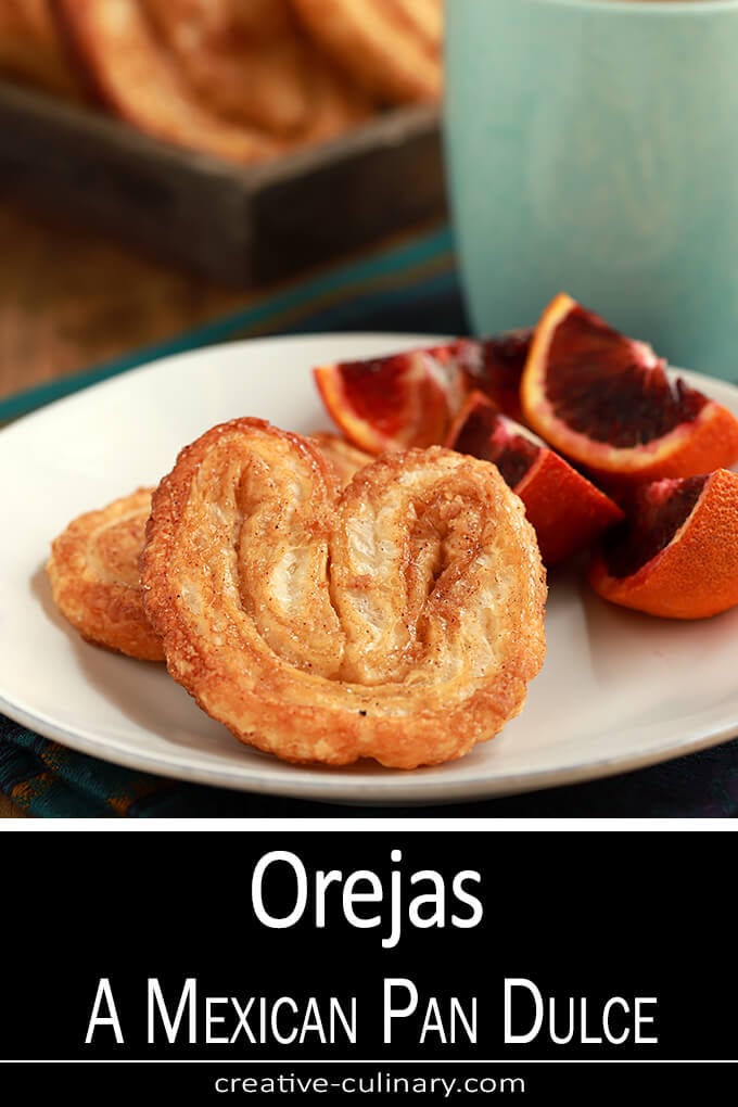 Orejas - A Mexican Pan Dulce with oranges and coffee for breakfast