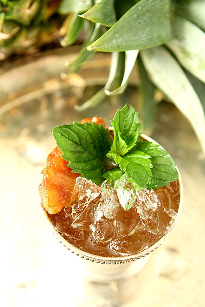 Roasted Pineapple and Rum Mint Juleps Roasted Pineapple and Rum Mint Julep in a Mint Julep Cup