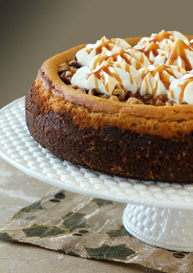 Pumpkin Cheesecake with Caramel Sauce