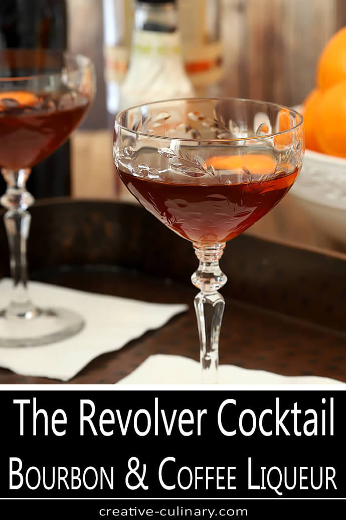 The Revolver Cocktail with an Orange Twist on White Napkin