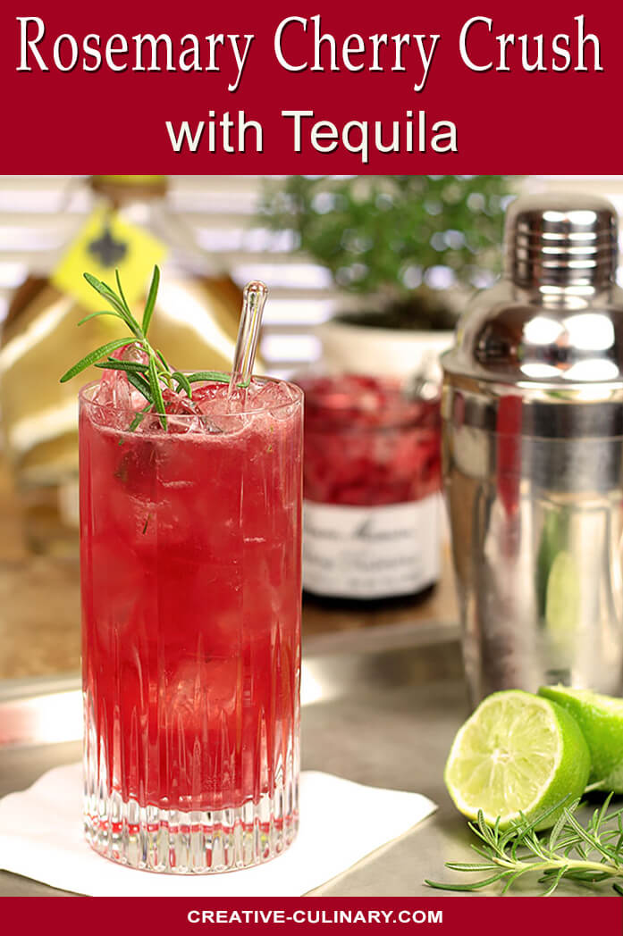 Rosemary Cherry Crush Garnished with Rosemary
