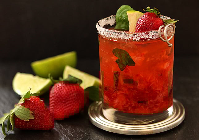Strawberry Basil Margarita from