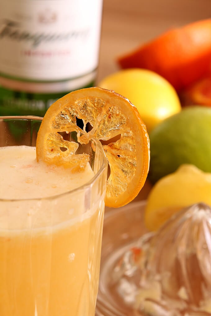 Sweet Citrus Fizz Cocktail Closup in a Glass