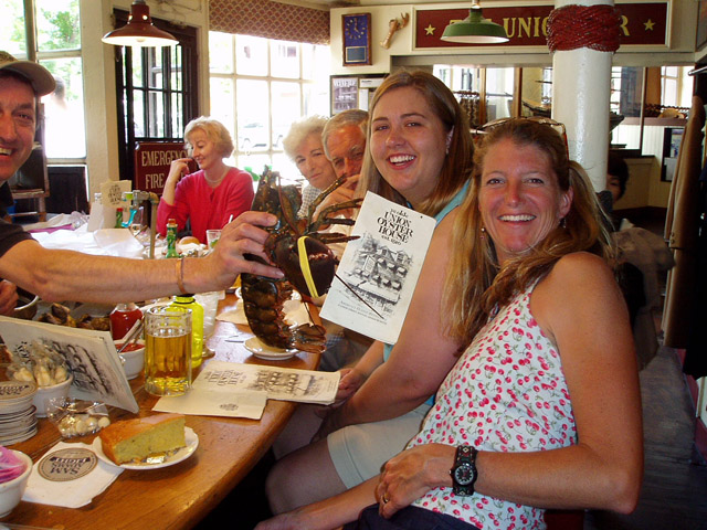 Emily and Laura in Union Oyster Bar in Boston