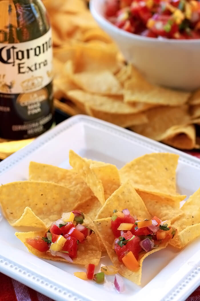 Watermelon Salsa (Pico de Gallo) on Chips